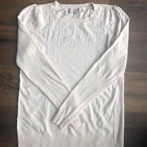 Maternity Pointelle Puff Sleeve Sweater